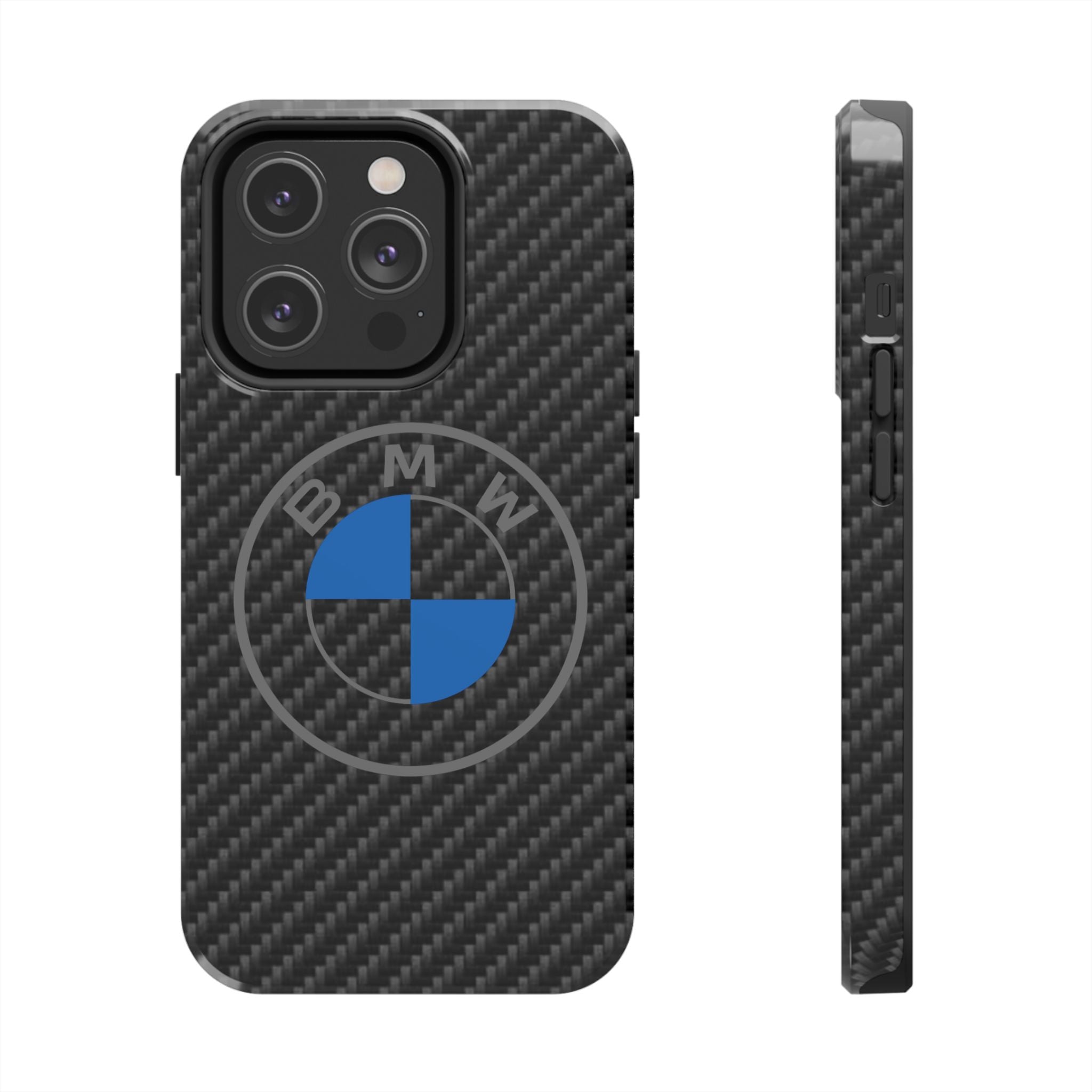 Carbon Fiber Phone Case — Blue Emblem Tough Protective Cover