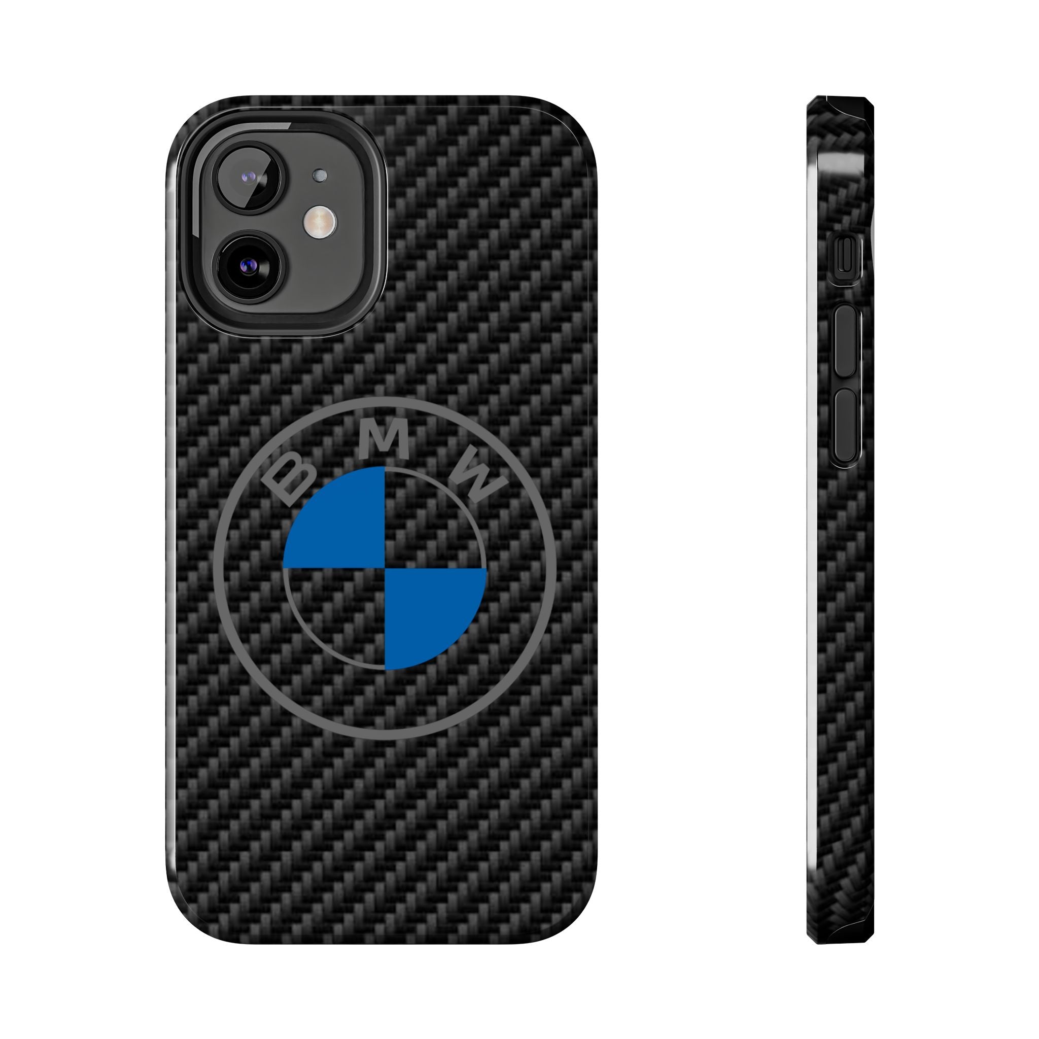 Carbon Fiber Phone Case — Blue Emblem Tough Protective Cover