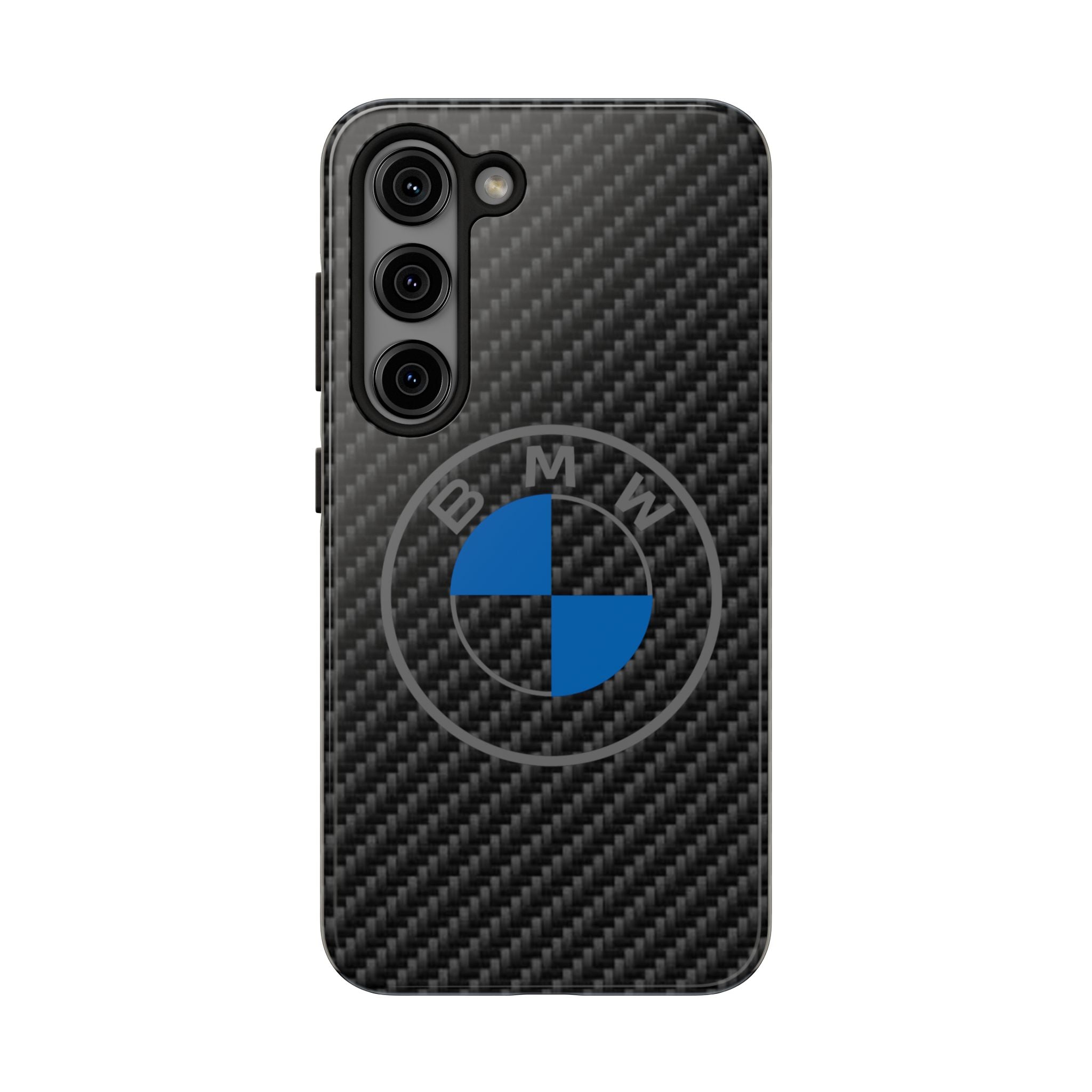 Carbon Fiber Phone Case — Blue Emblem Tough Protective Cover