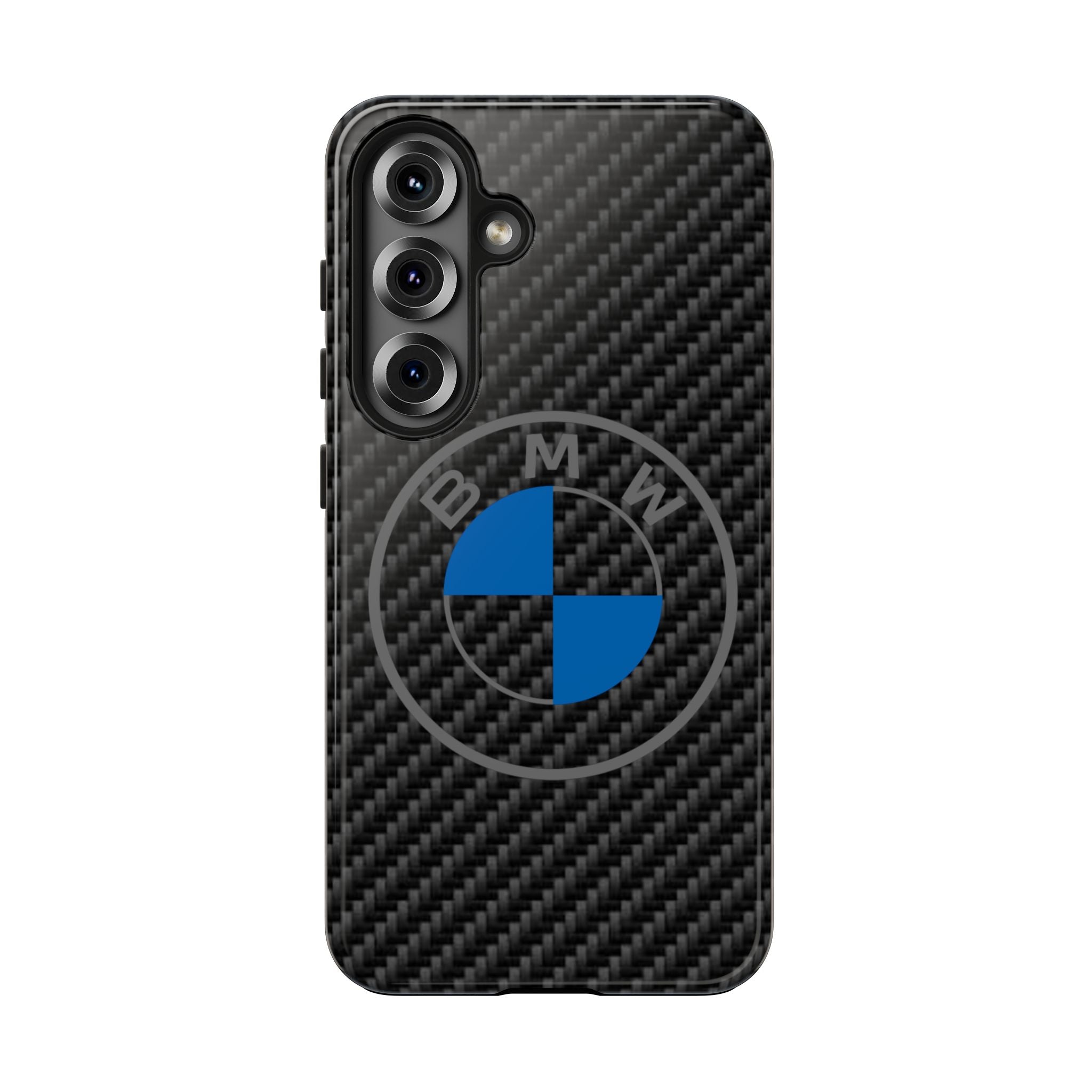 Carbon Fiber Phone Case — Blue Emblem Tough Protective Cover