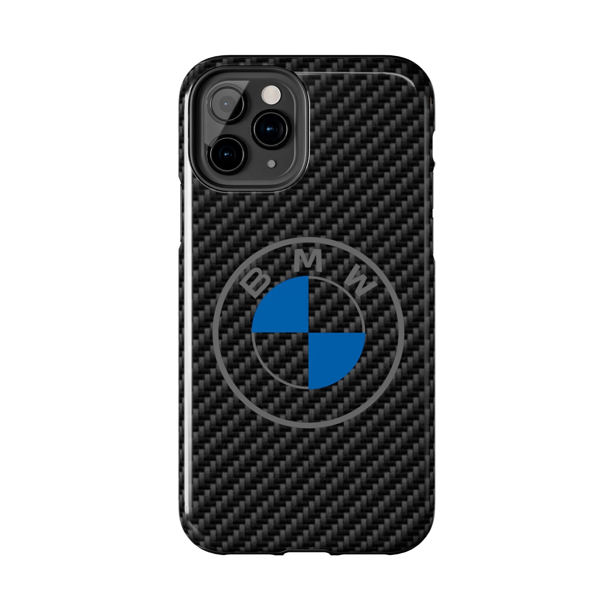 Carbon Fiber Phone Case — Blue Emblem Tough Protective Cover