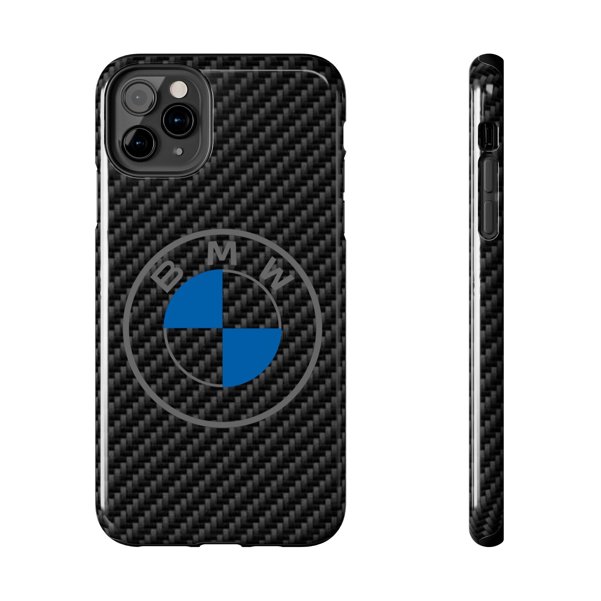 Carbon Fiber Phone Case — Blue Emblem Tough Protective Cover