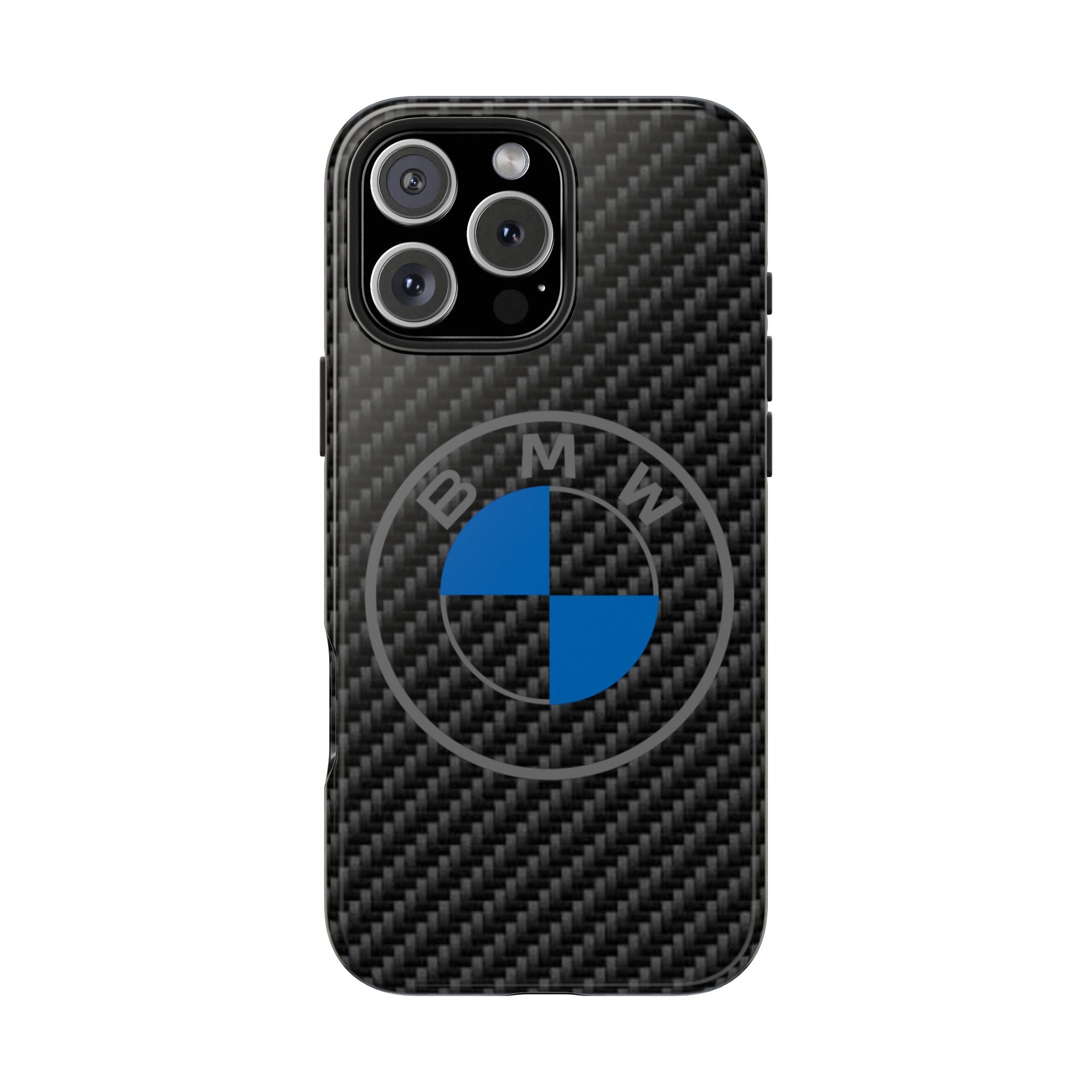 Carbon Fiber Phone Case — Blue Emblem Tough Protective Cover
