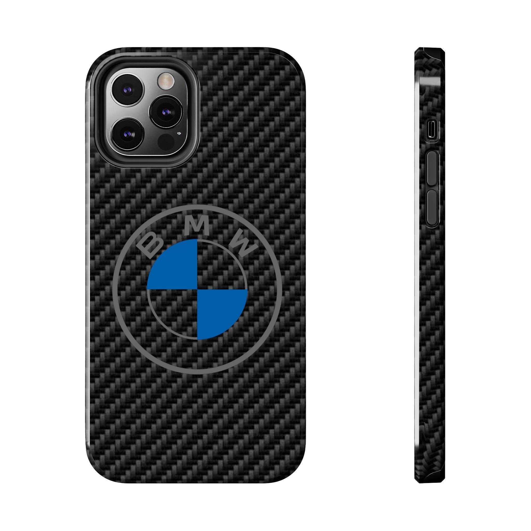 Carbon Fiber Phone Case — Blue Emblem Tough Protective Cover