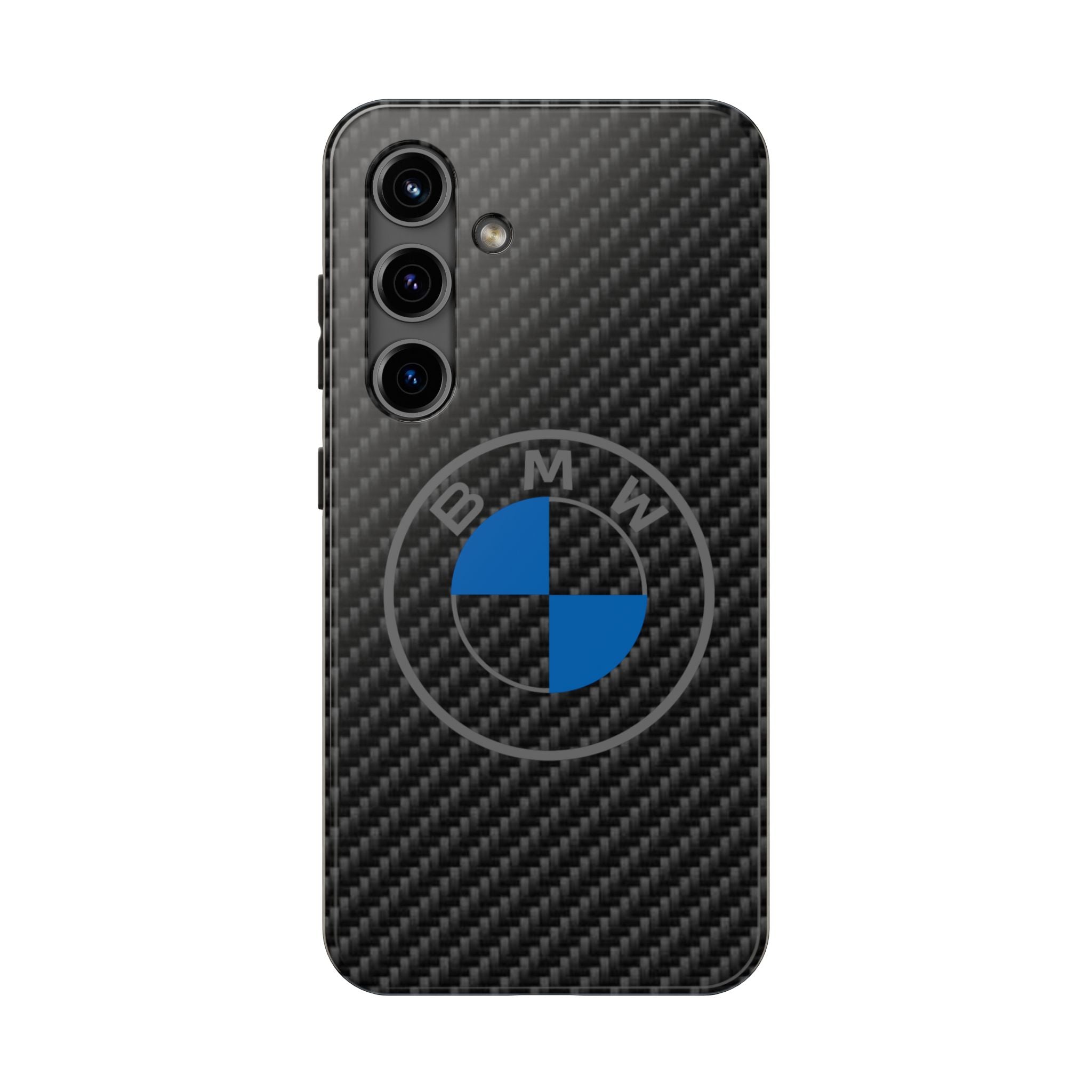 Carbon Fiber Phone Case — Blue Emblem Tough Protective Cover