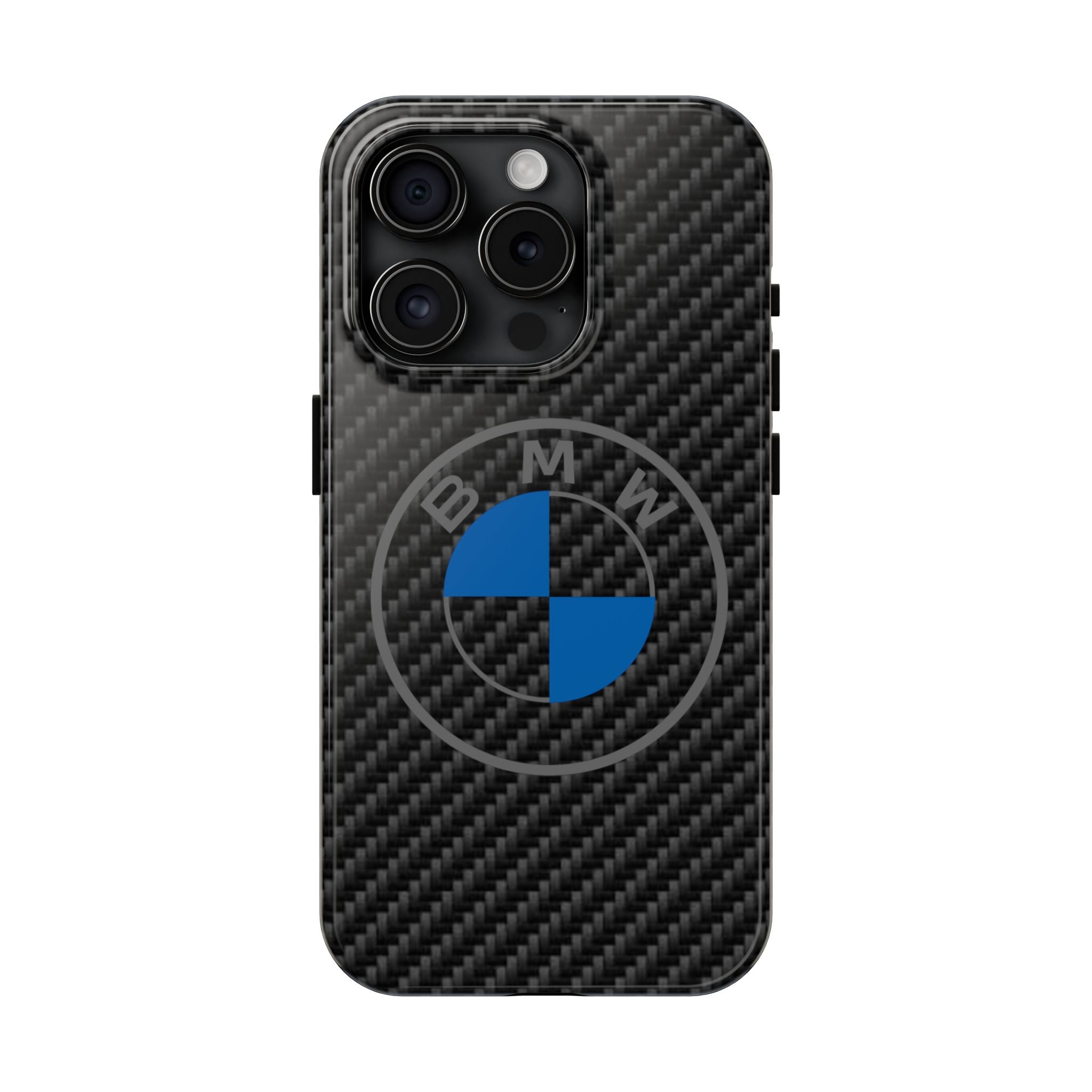 Carbon Fiber Phone Case — Blue Emblem Tough Protective Cover