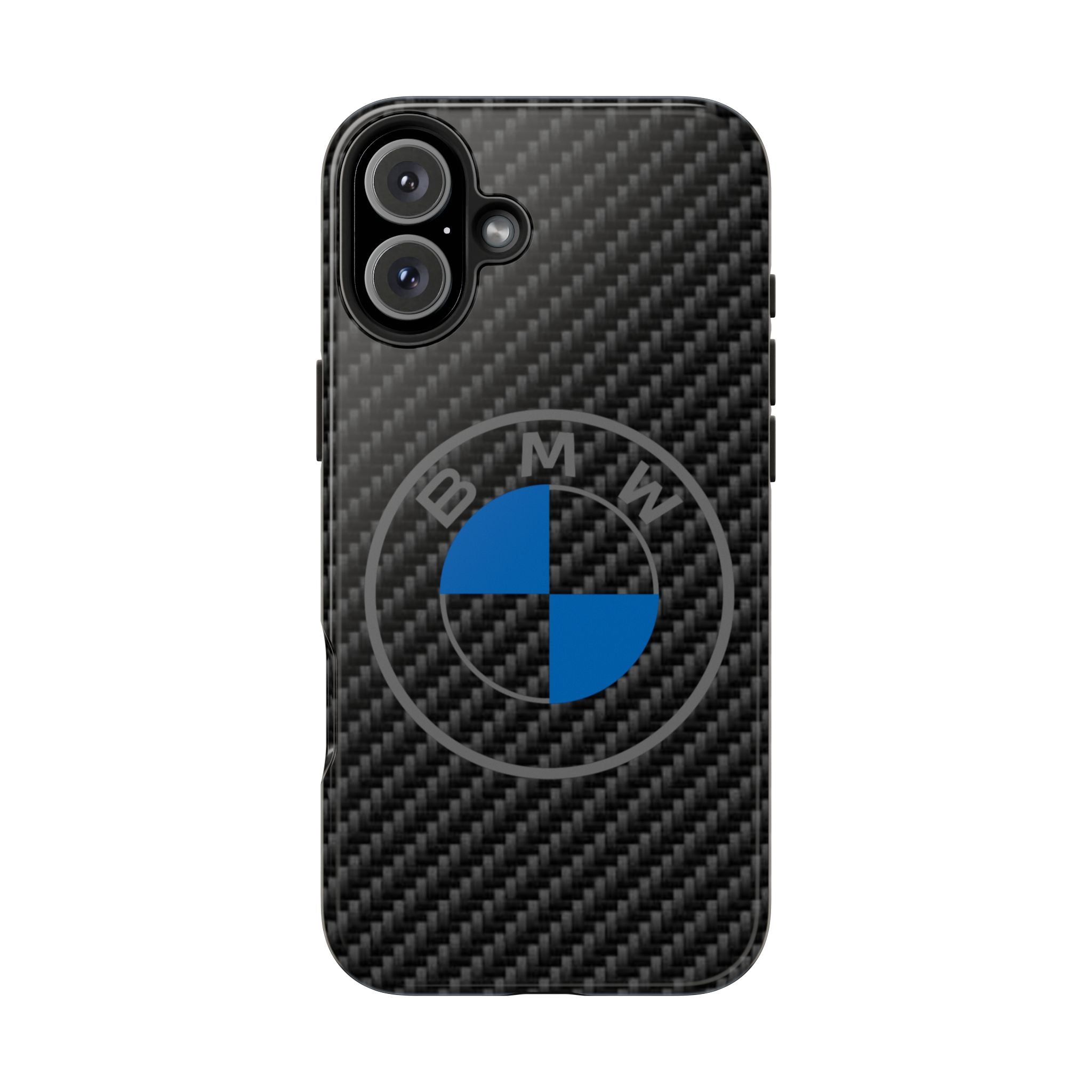 Carbon Fiber Phone Case — Blue Emblem Tough Protective Cover