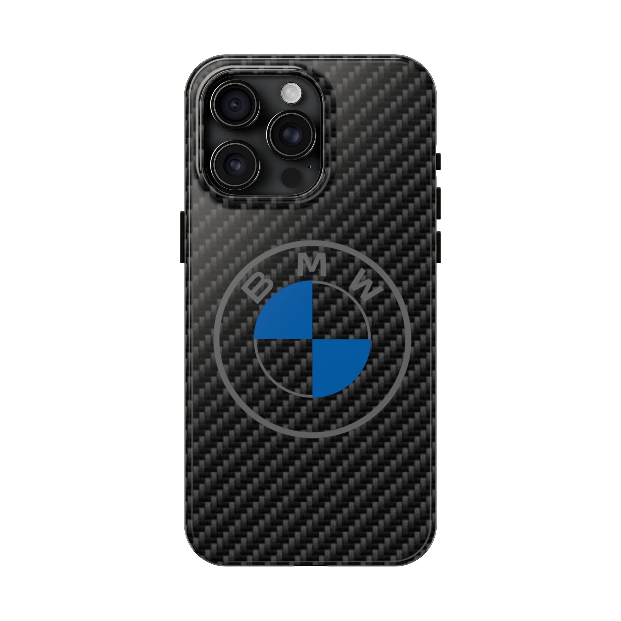 Carbon Fiber Phone Case — Blue Emblem Tough Protective Cover