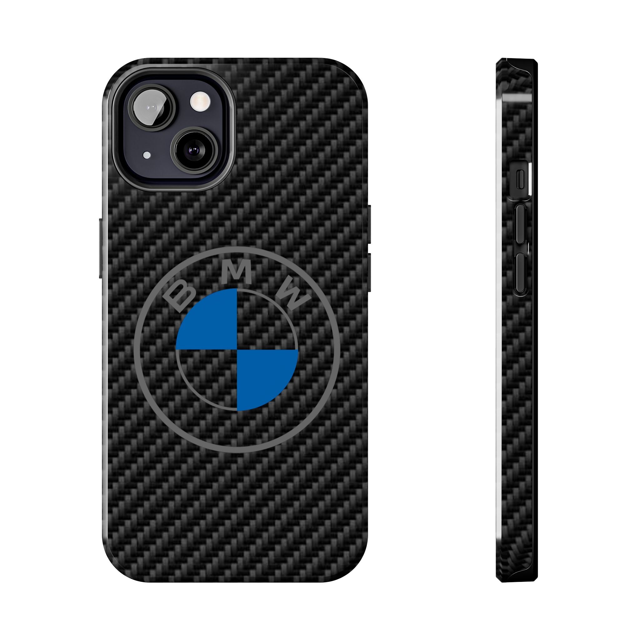 Carbon Fiber Phone Case — Blue Emblem Tough Protective Cover