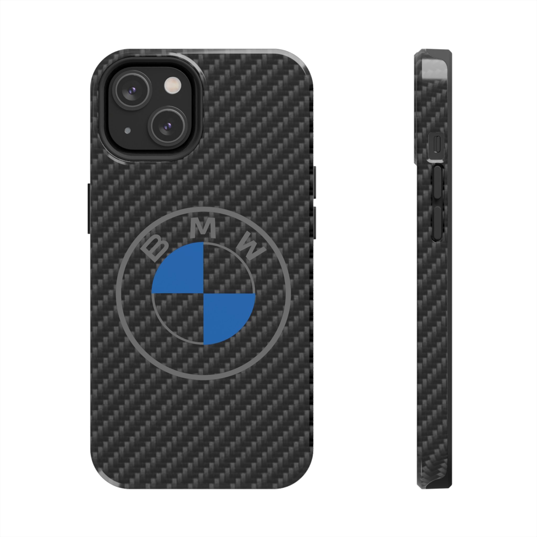 Carbon Fiber Phone Case — Blue Emblem Tough Protective Cover