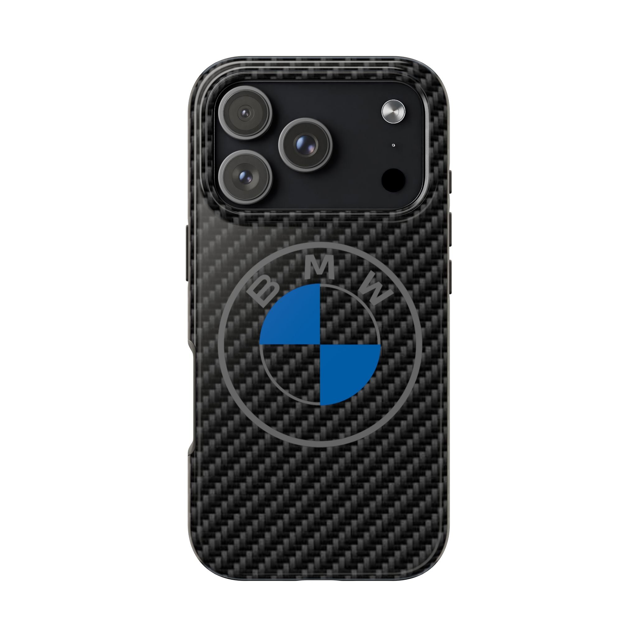 Carbon Fiber Phone Case — Blue Emblem Tough Protective Cover