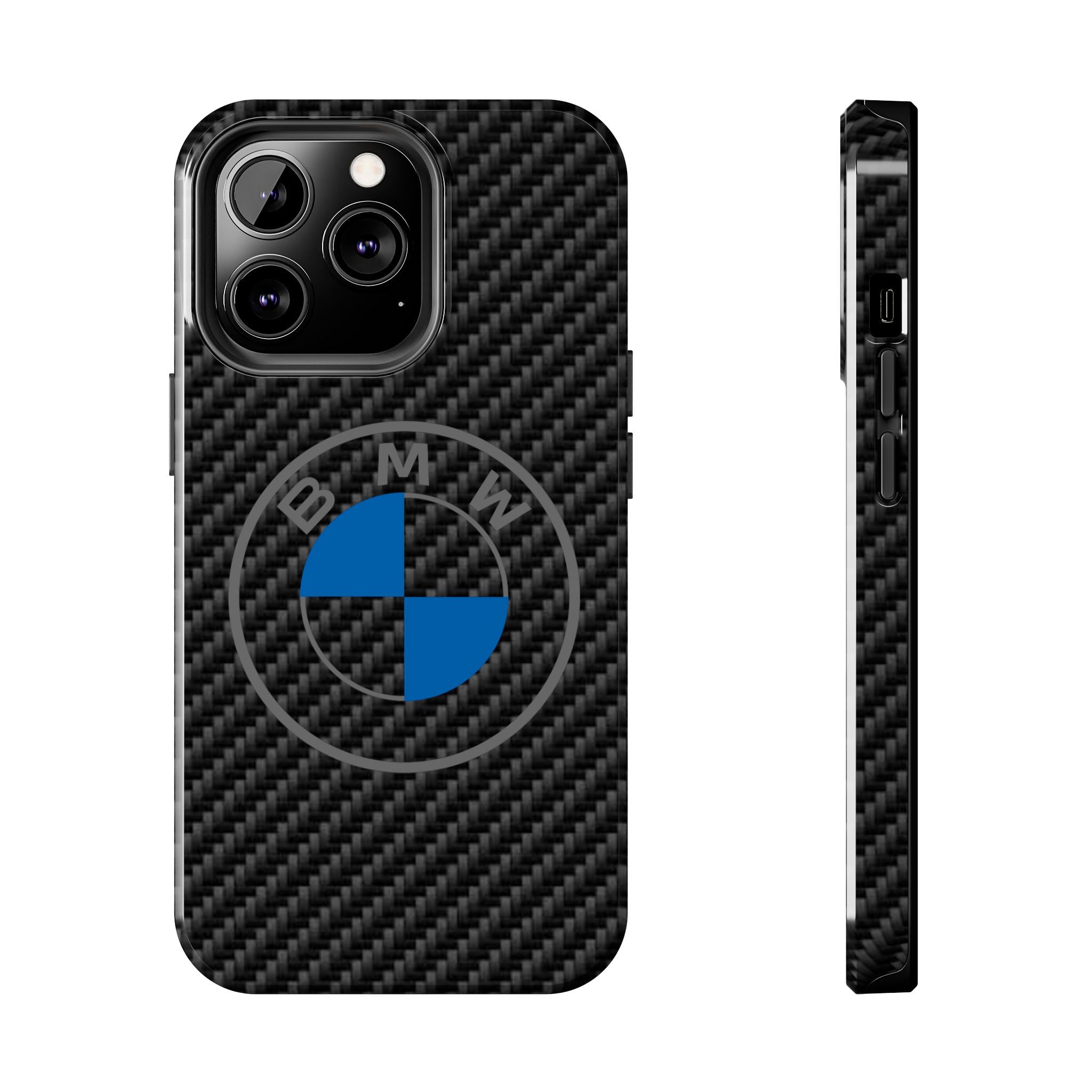 Carbon Fiber Phone Case — Blue Emblem Tough Protective Cover