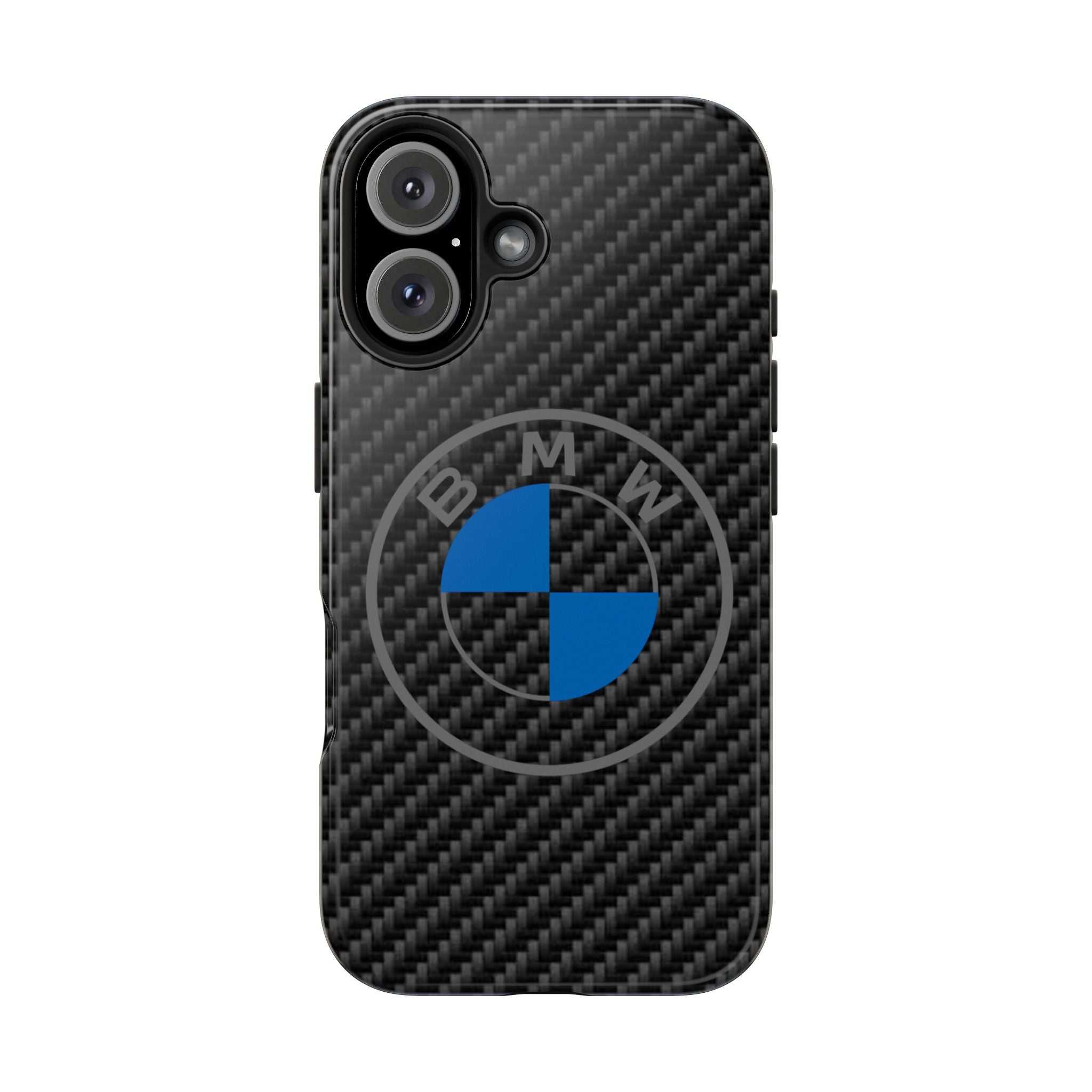 Carbon Fiber Phone Case — Blue Emblem Tough Protective Cover