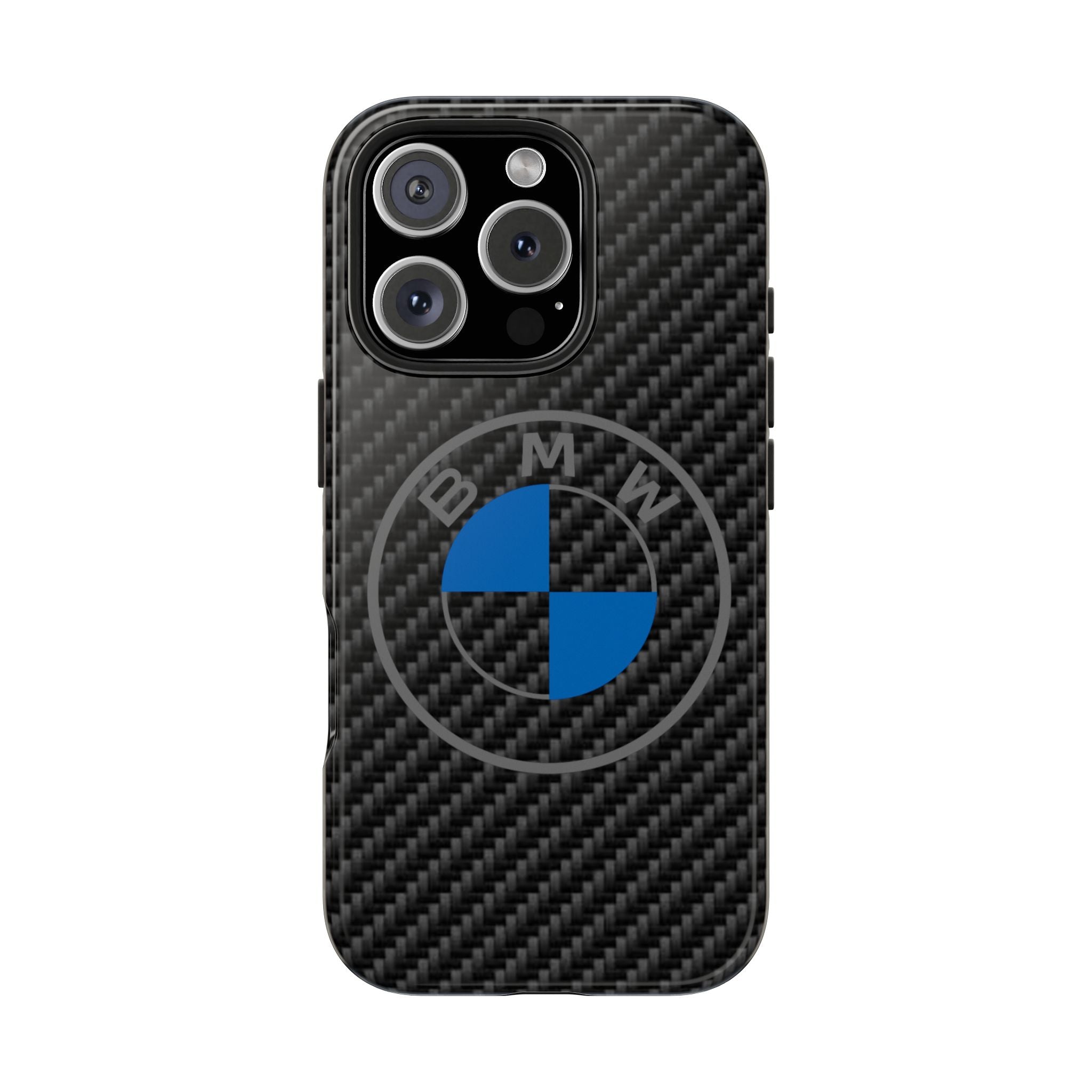 Carbon Fiber Phone Case — Blue Emblem Tough Protective Cover
