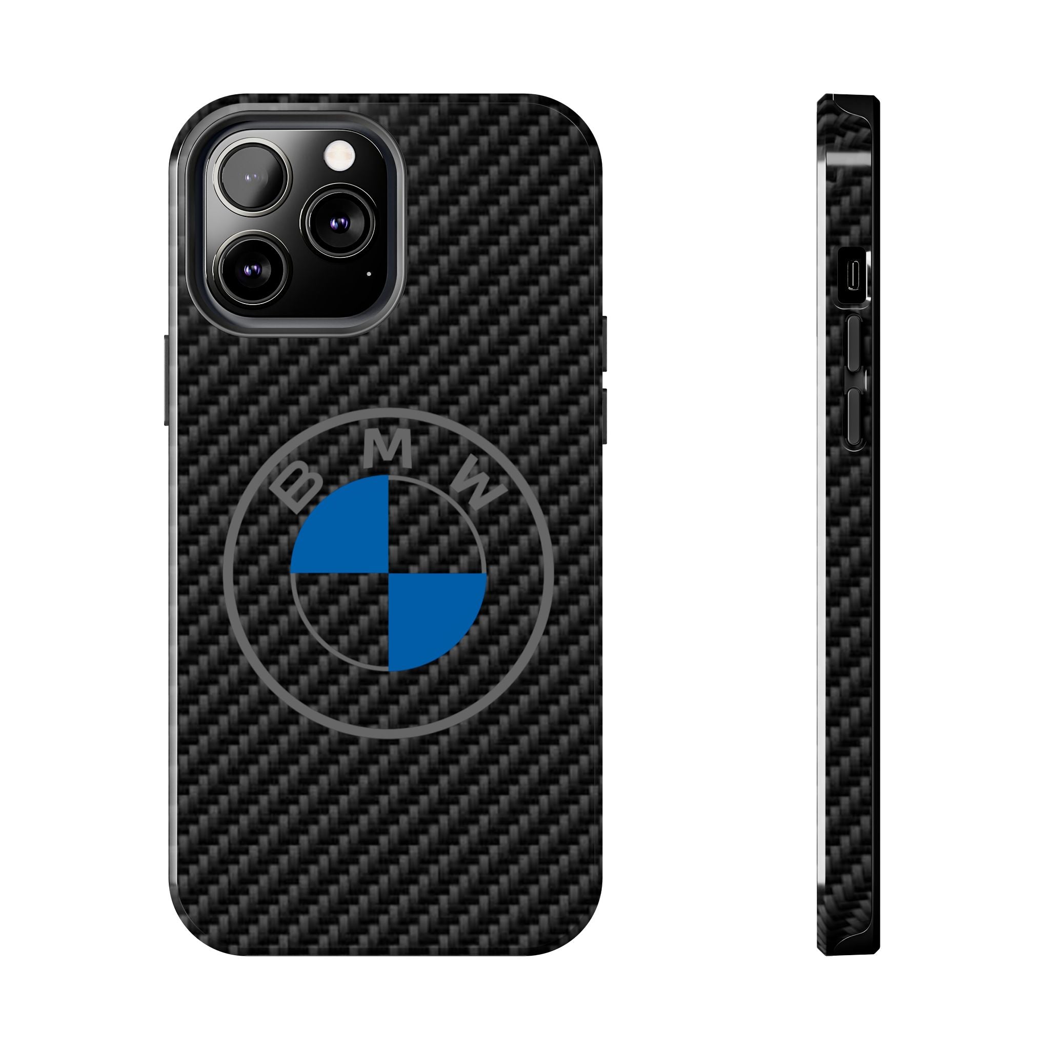 Carbon Fiber Phone Case — Blue Emblem Tough Protective Cover