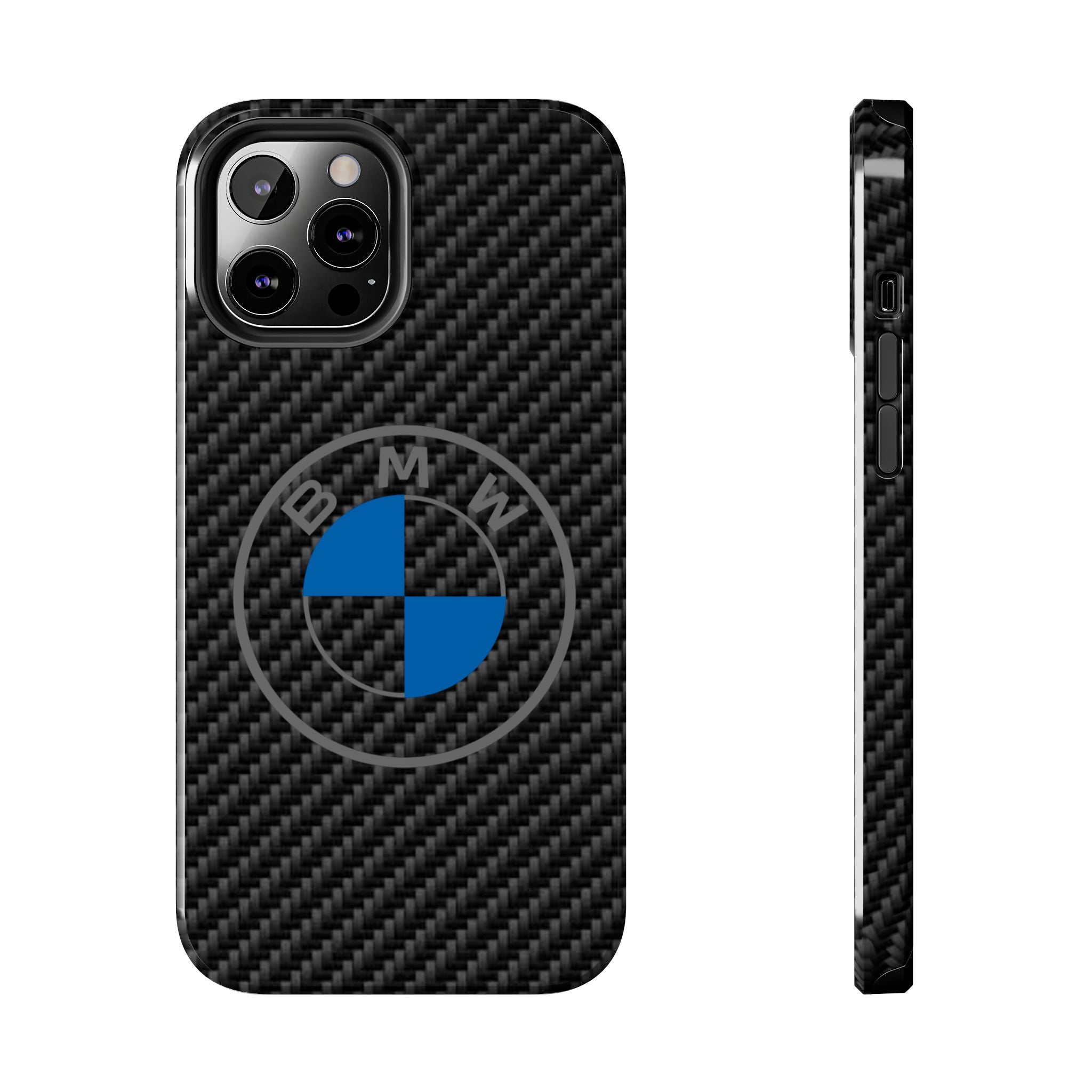 Carbon Fiber Phone Case — Blue Emblem Tough Protective Cover