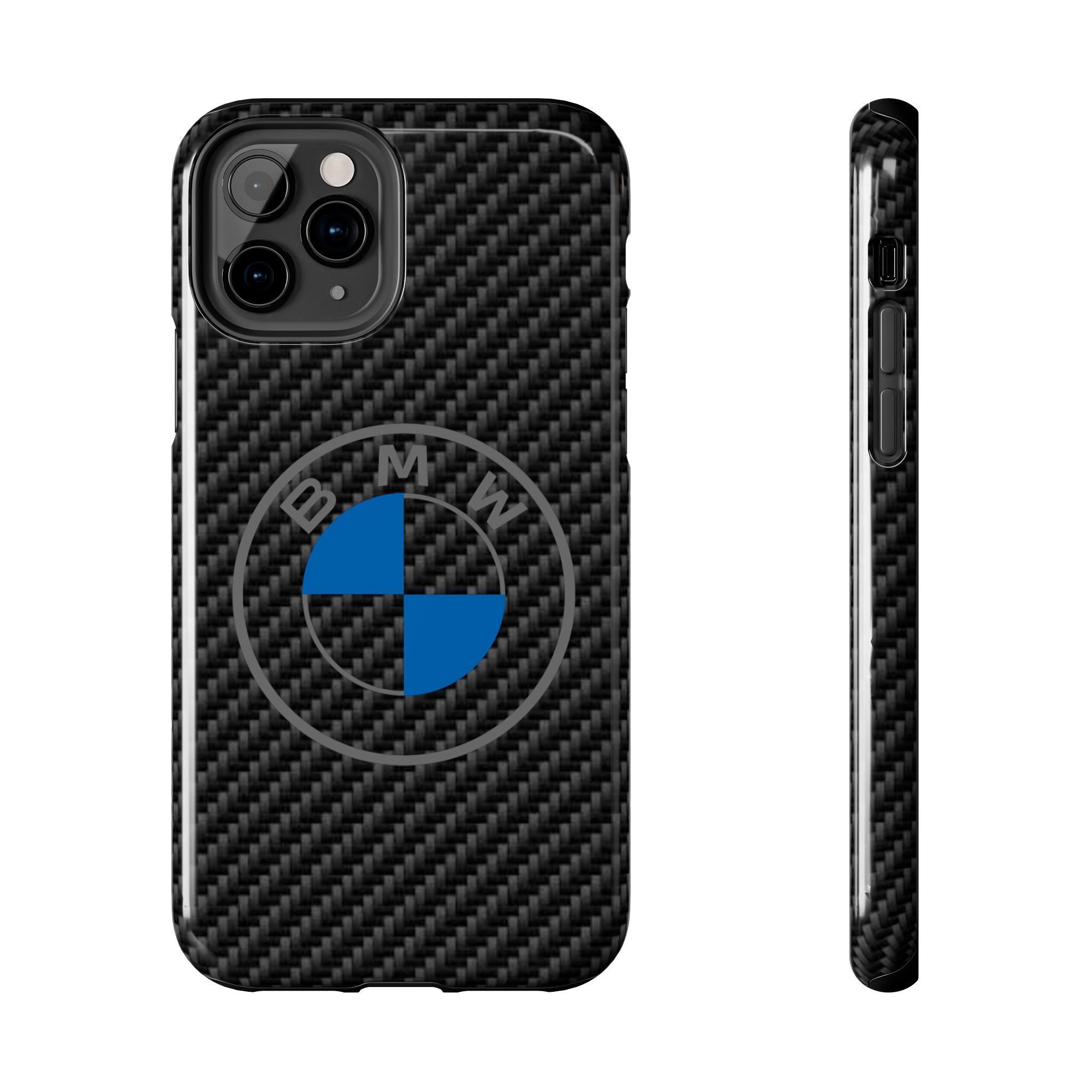 Carbon Fiber Phone Case — Blue Emblem Tough Protective Cover