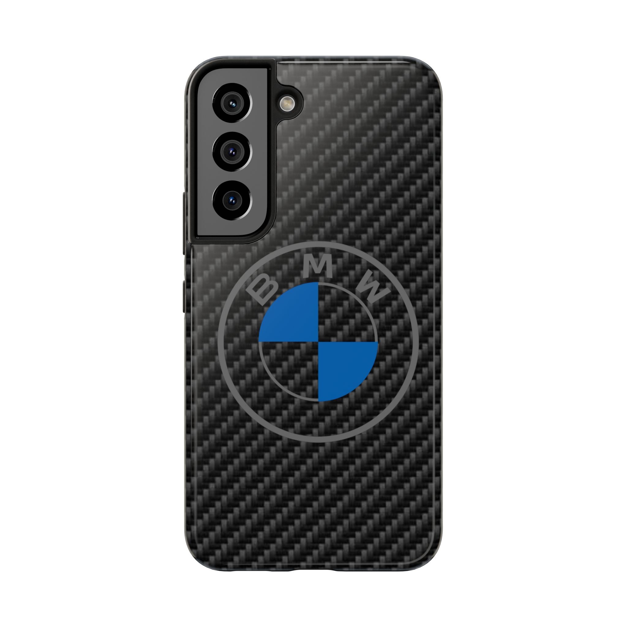 Carbon Fiber Phone Case — Blue Emblem Tough Protective Cover