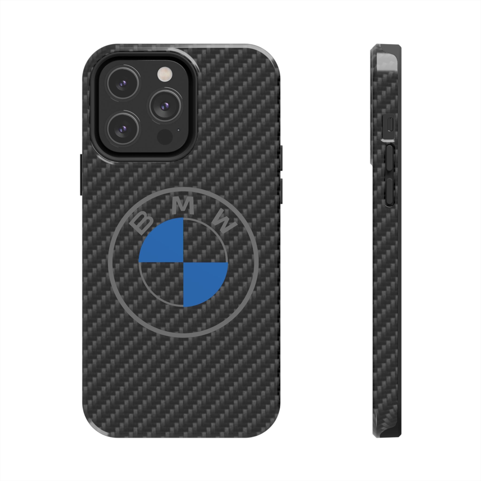 Carbon Fiber Phone Case — Blue Emblem Tough Protective Cover