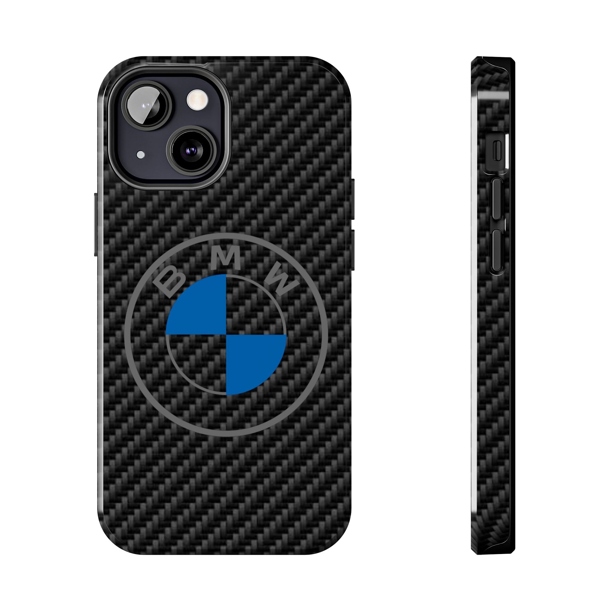 Carbon Fiber Phone Case — Blue Emblem Tough Protective Cover