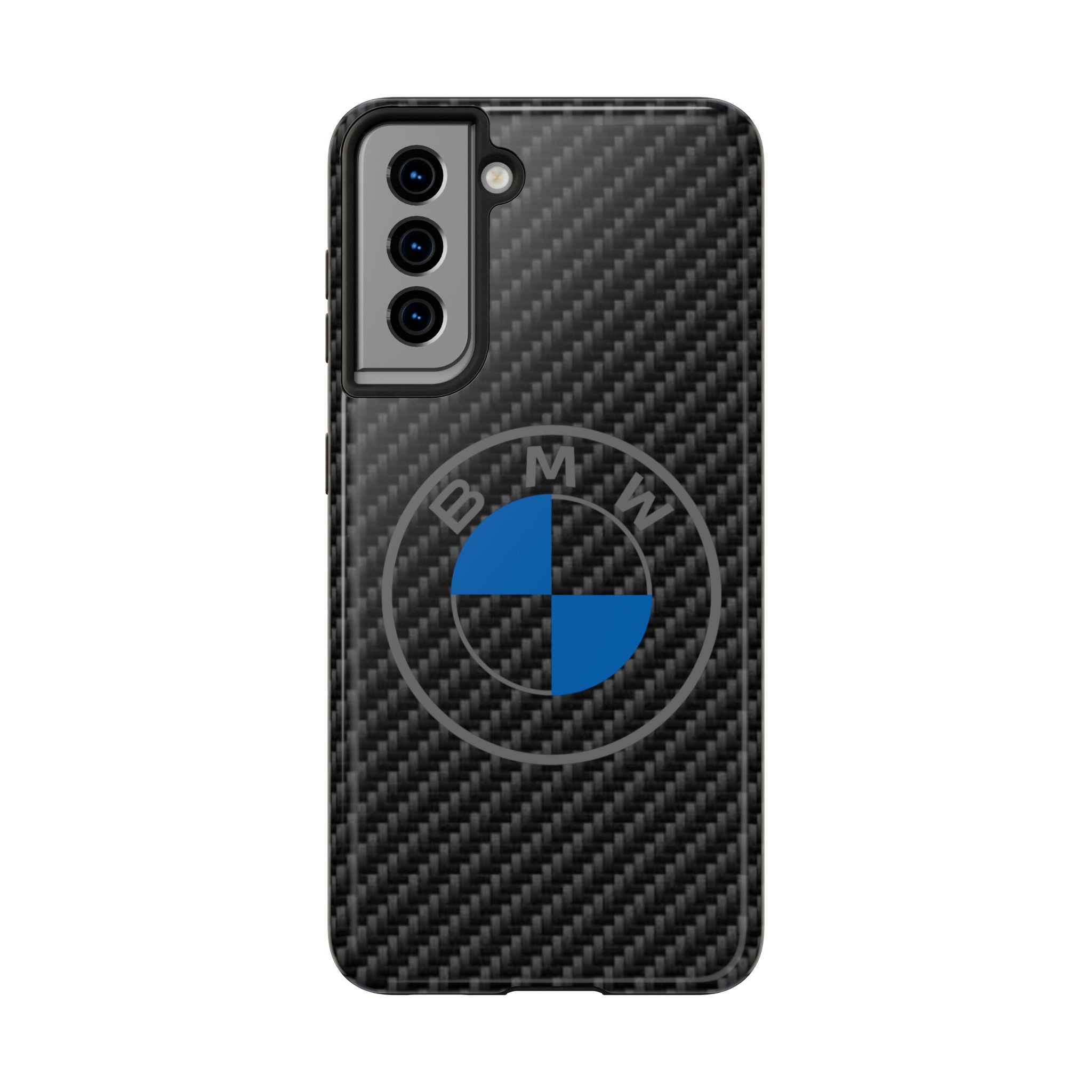 Carbon Fiber Phone Case — Blue Emblem Tough Protective Cover