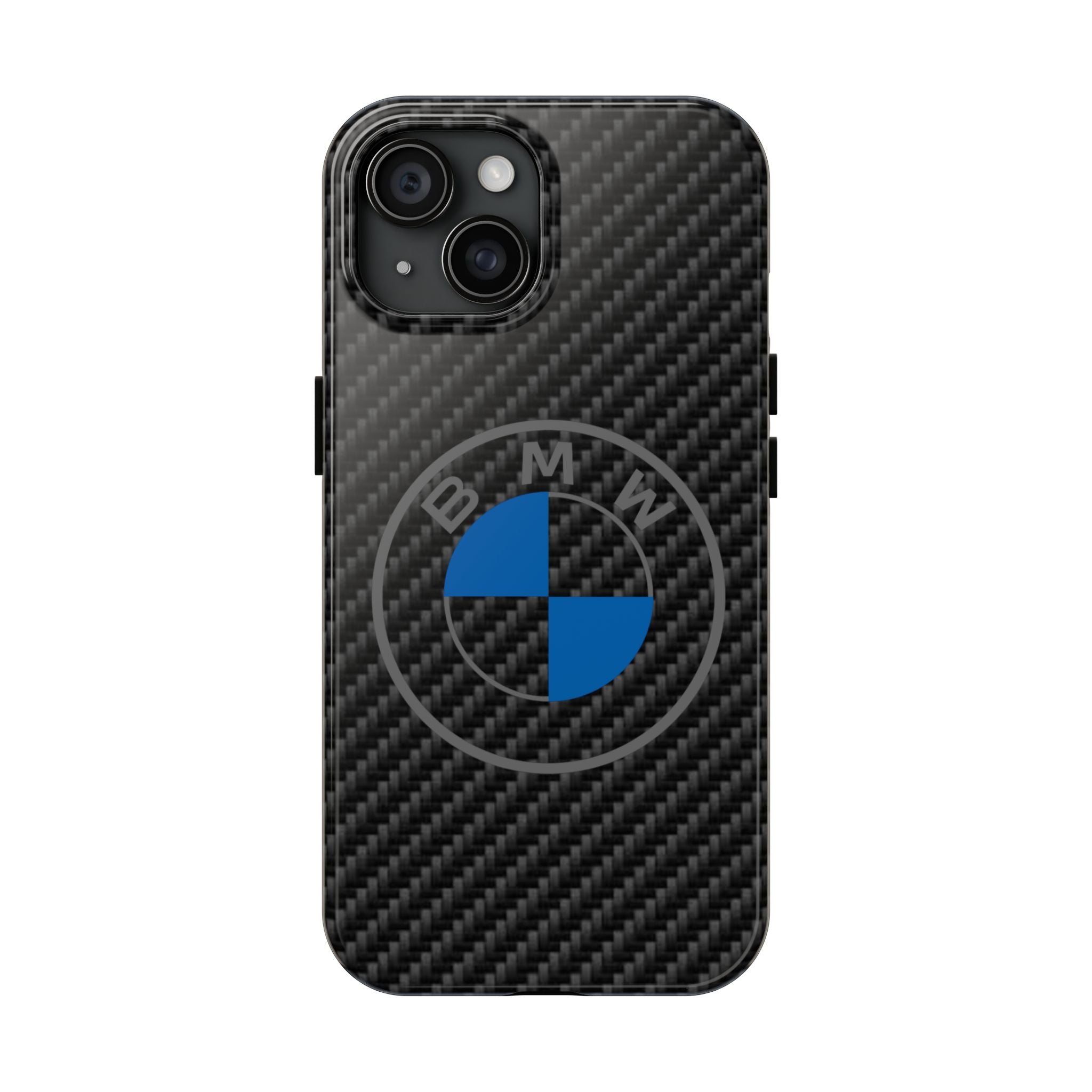 Carbon Fiber Phone Case — Blue Emblem Tough Protective Cover